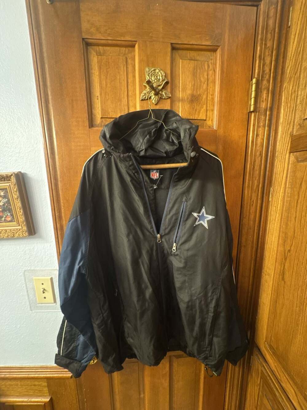 NFL Dallas Cowboys Hooded Quarter-Zip Anorak Windbreaker Jacket Large
